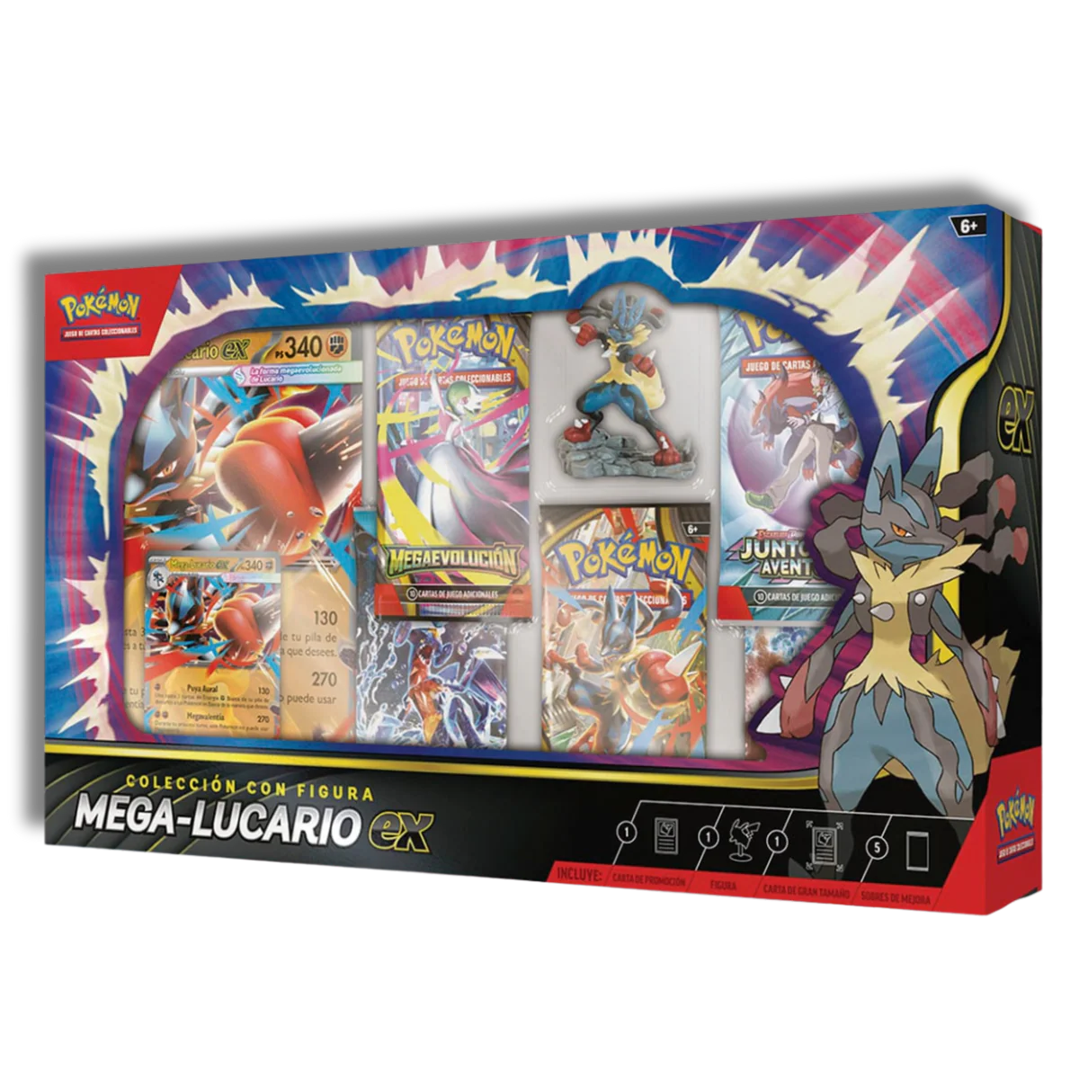 CAJA COLECCIÓN CON FIGURA MEGA LUCARIO EX - ESPAÑOL
