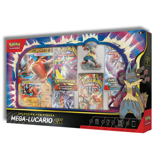 CAJA COLECCIÓN CON FIGURA MEGA LUCARIO EX - ESPAÑOL