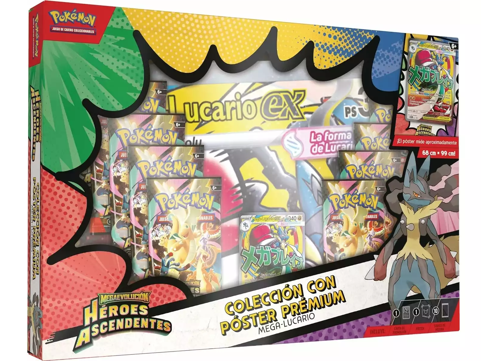 Premium Poster Collection Mega Lucario Pokemon TCG Heroes Ascendentes Español